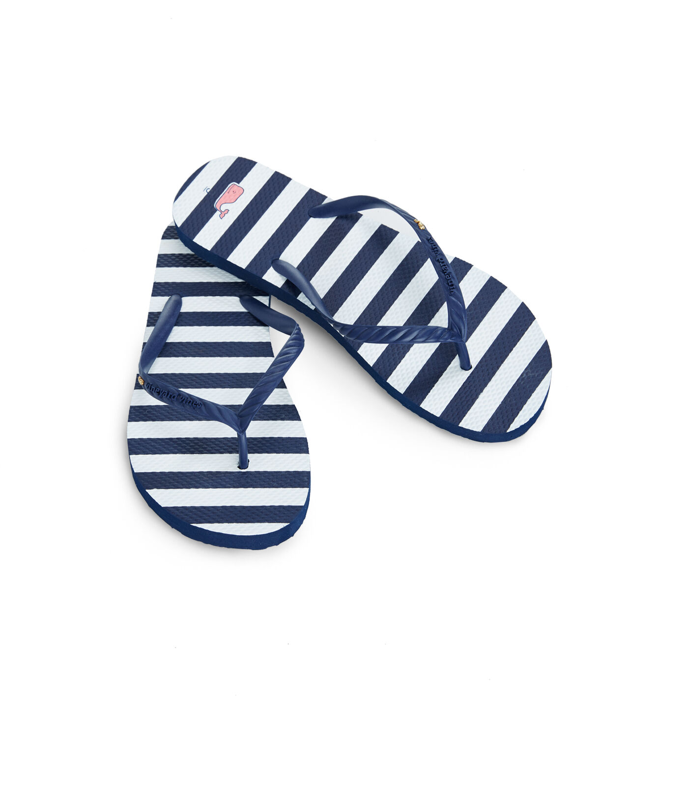 striped flip flops