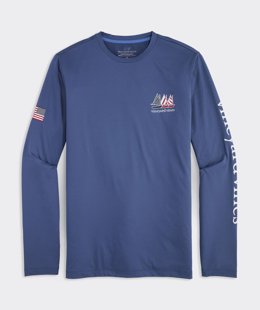 USA Catboats Long-Sleeve Harbor Performance Tee