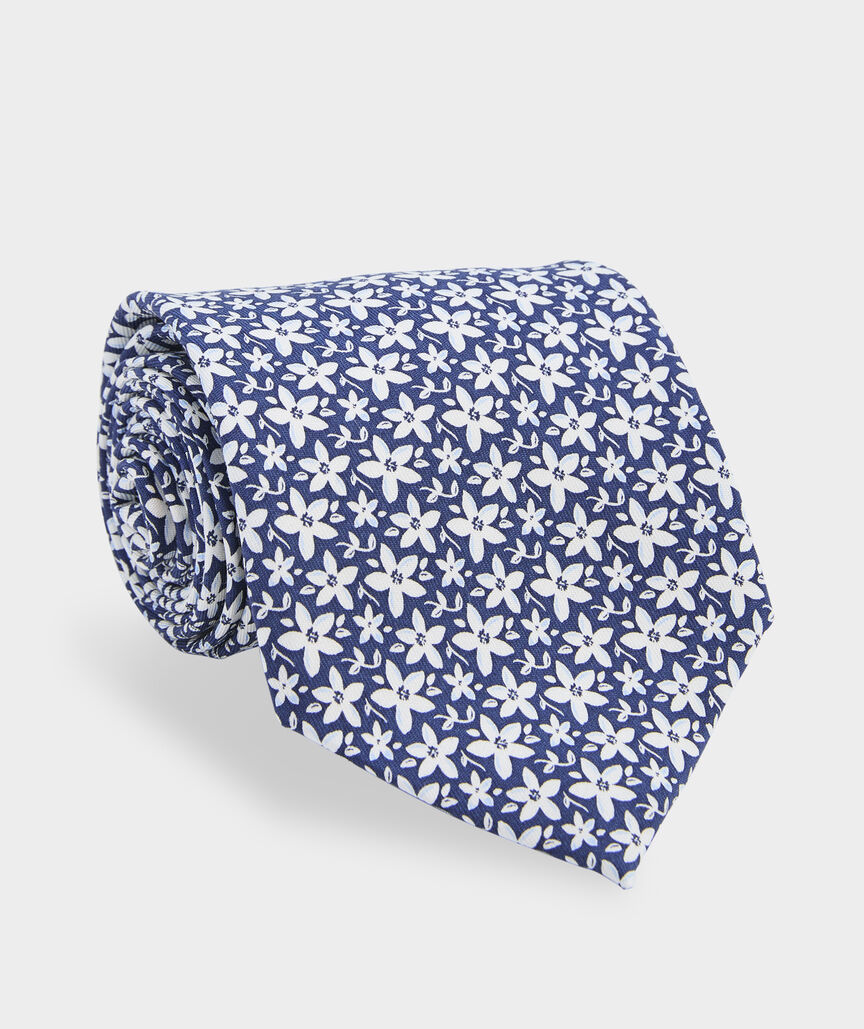 Orange Blossom Floral Silk Tie