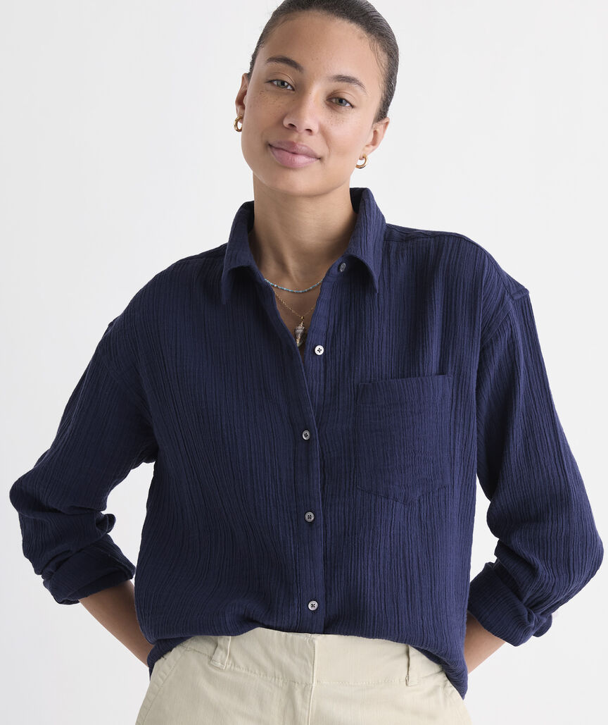 Birdie Gauze Button-Down