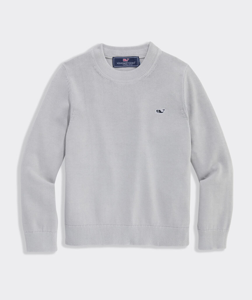 Boys' Garment-Dyed Cotton Crewneck Sweater