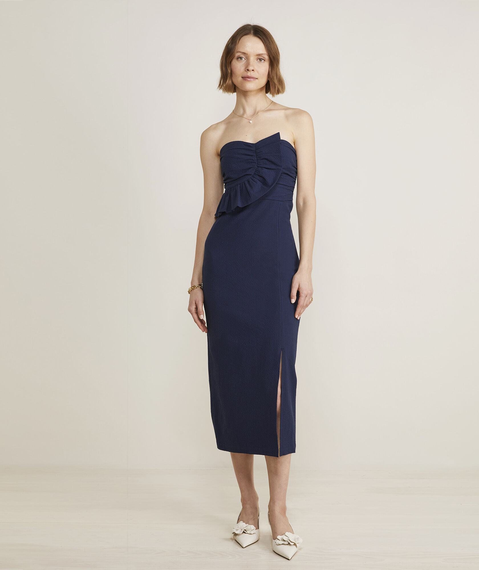 Tailleur jupe stretch veste croisée rose en polyester
