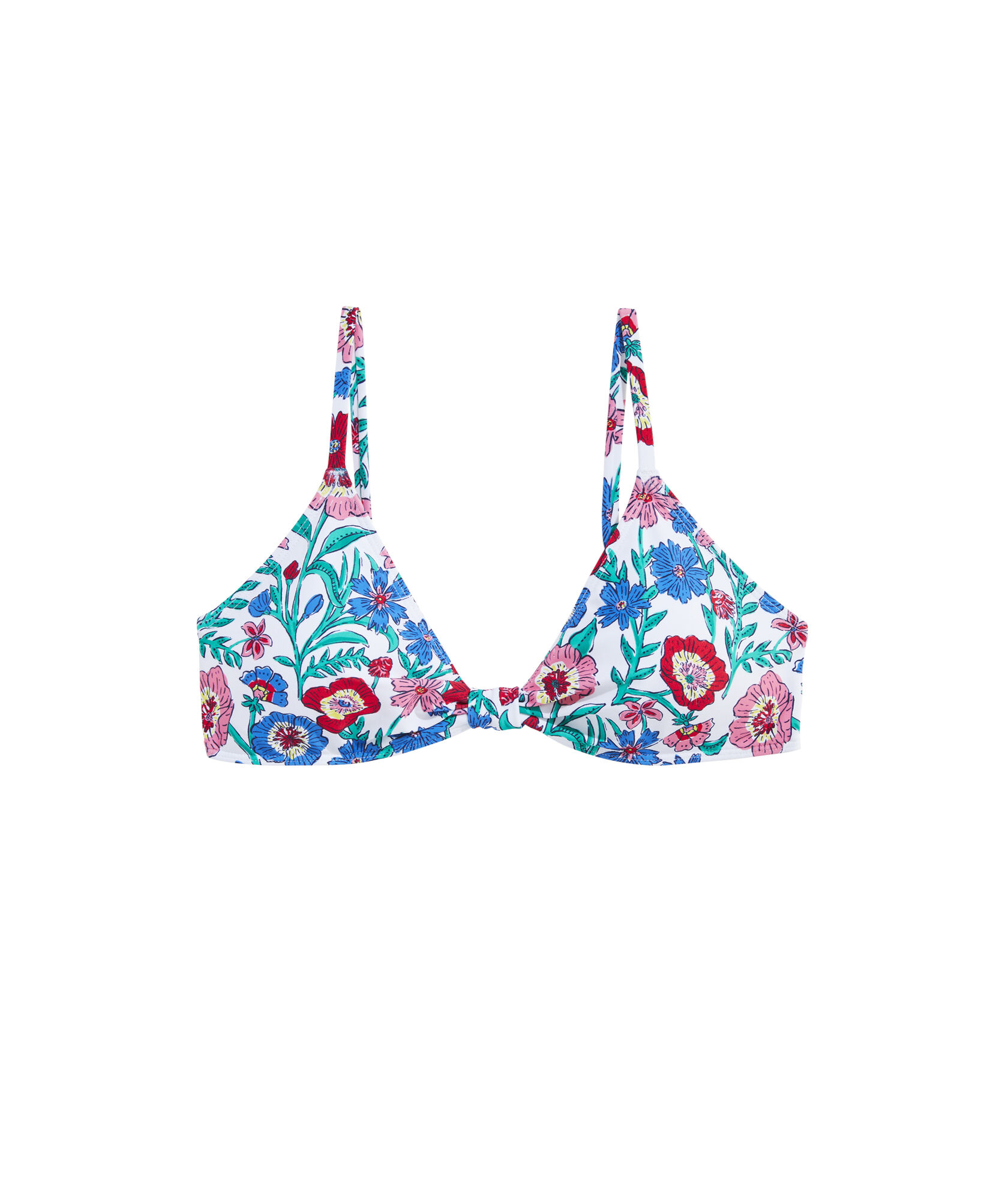 OUTLET Tisbury Floral Knot-Front Bikini Top