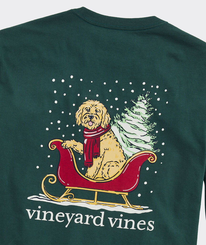 Doodle Sleigh Long-Sleeve Pocket Tee
