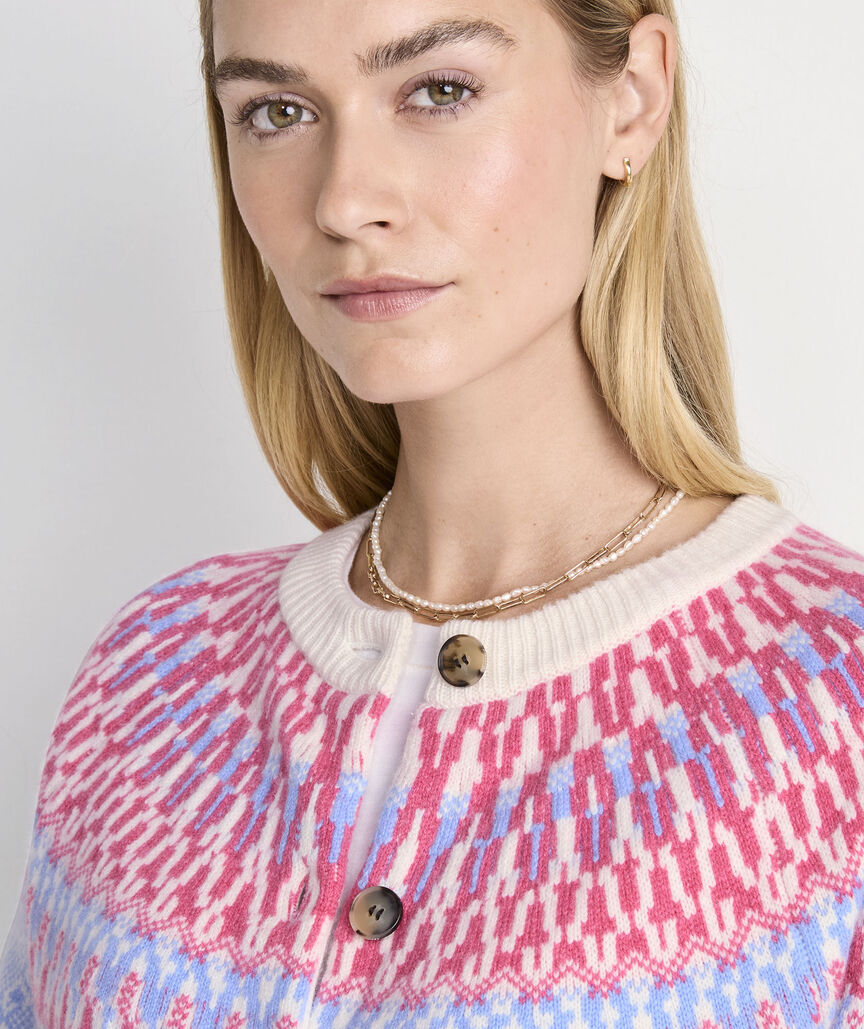 Wool Blend Fair Isle Cardigan