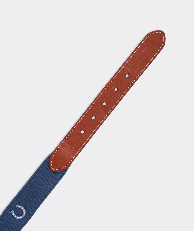 Kentucky Derby Embroidered Horseshoe Canvas Club Belt