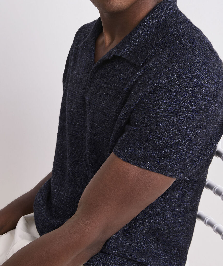 Linen Blend Sweater Polo