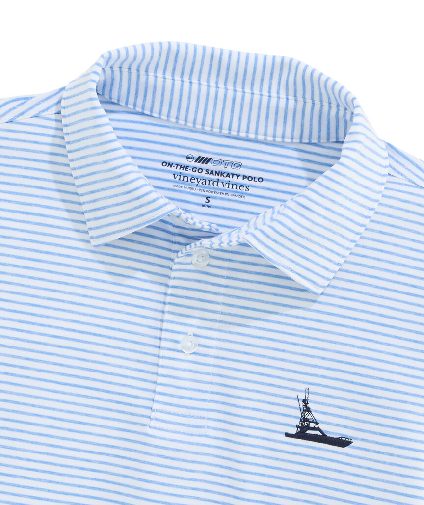 OUTLET Boys' Performance Bradley Stripe Sportfisher Polo