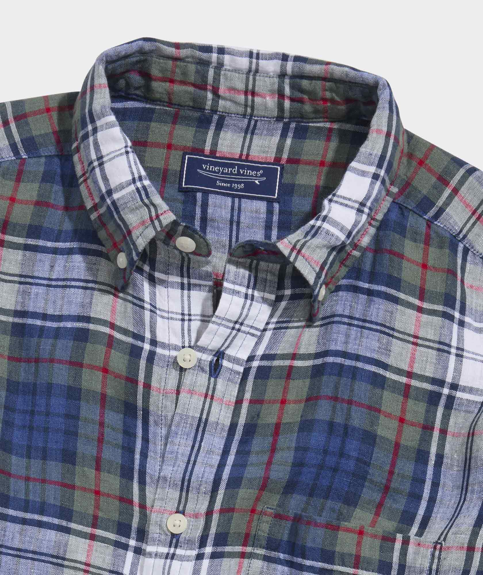 Tinsel Tides Plaid Linen Shirt