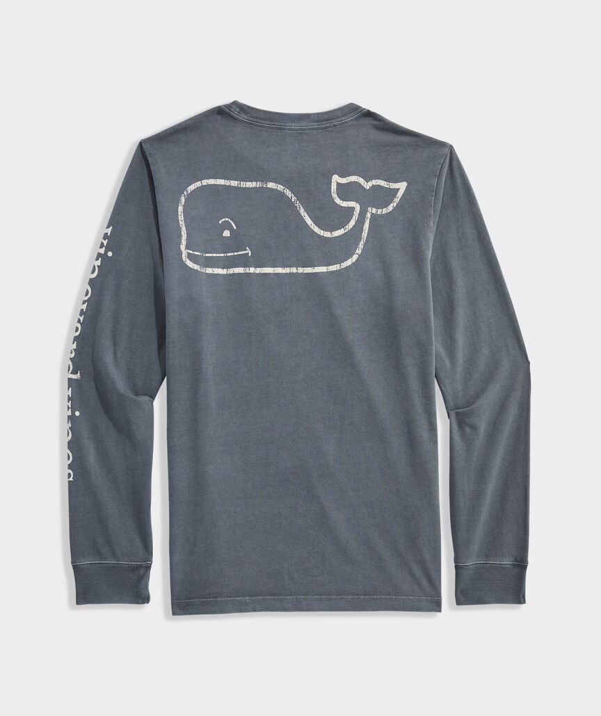 Boys' Vintage Whale Garment-Dyed Long-Sleeve Pocket Tee