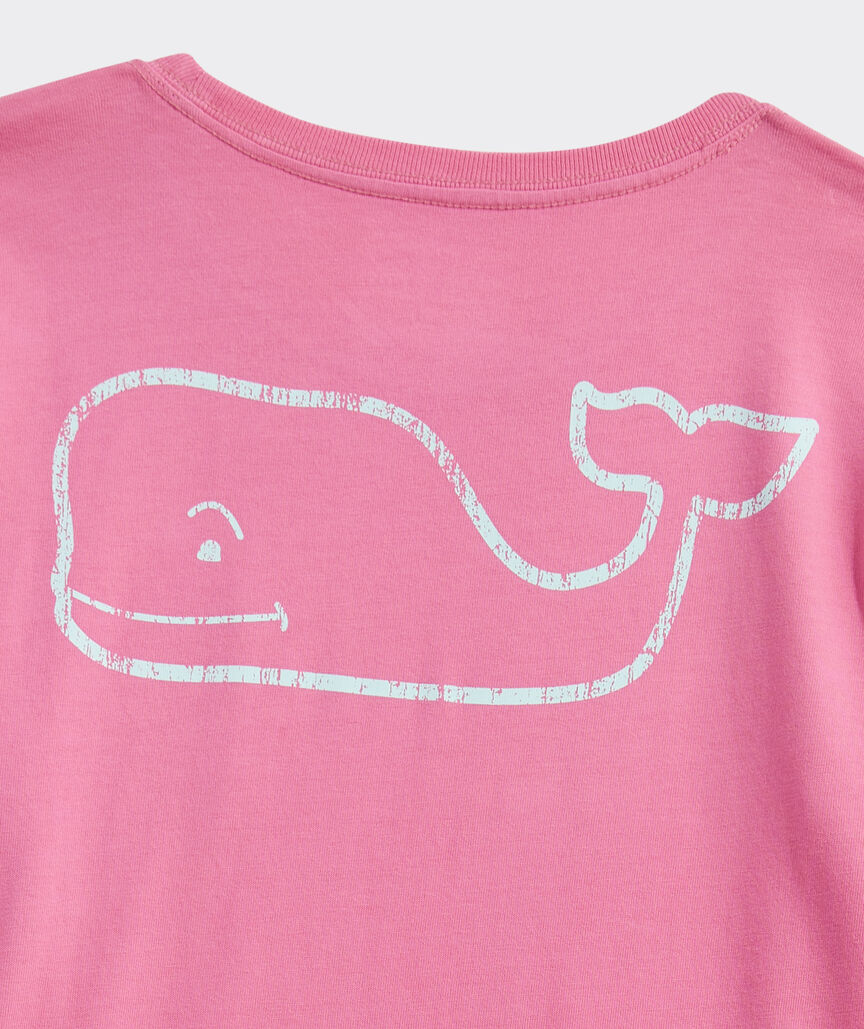 Girls' Two-Toned Vintage Whale Long-Sleeve Pocket Tee