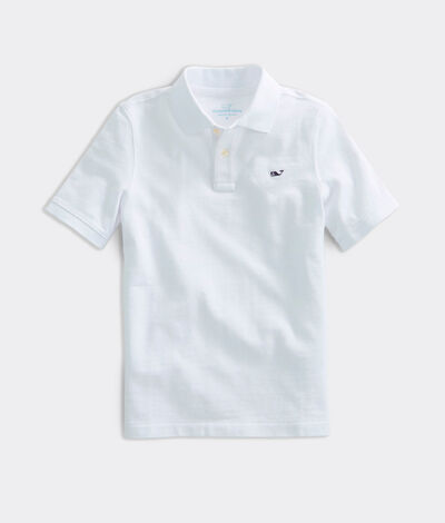 Vineyard Vines Kids' Classic Polo Shirt (White) (Size: 7) (100% Cotton)