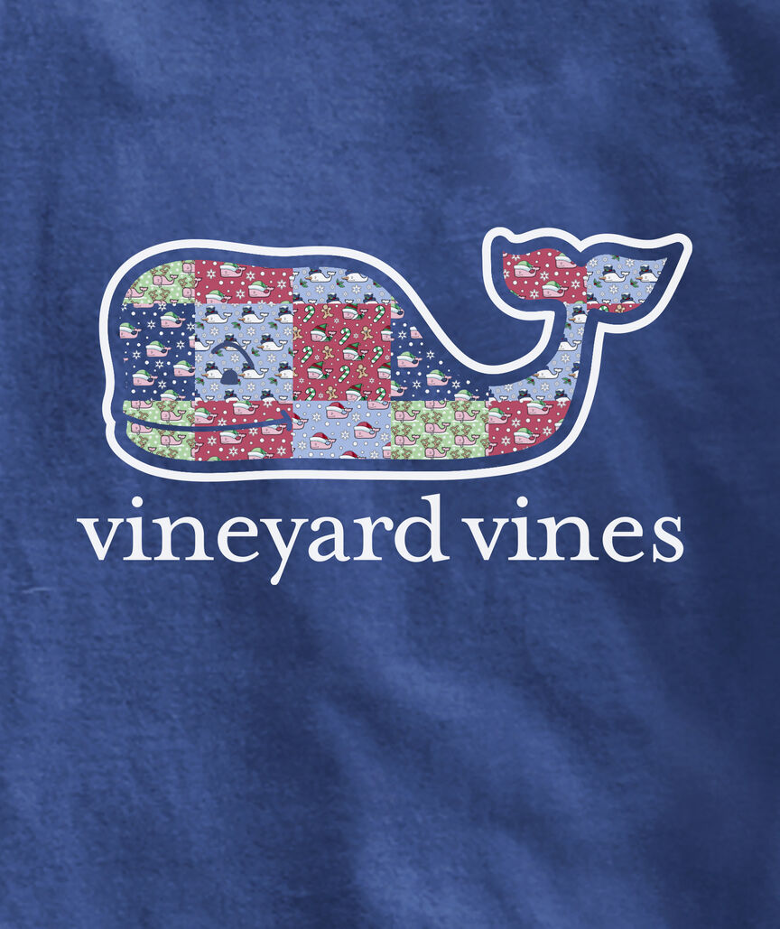 OUTLET Women's Holiday Whale Patchwork Long-Sleeve Pocket Tee