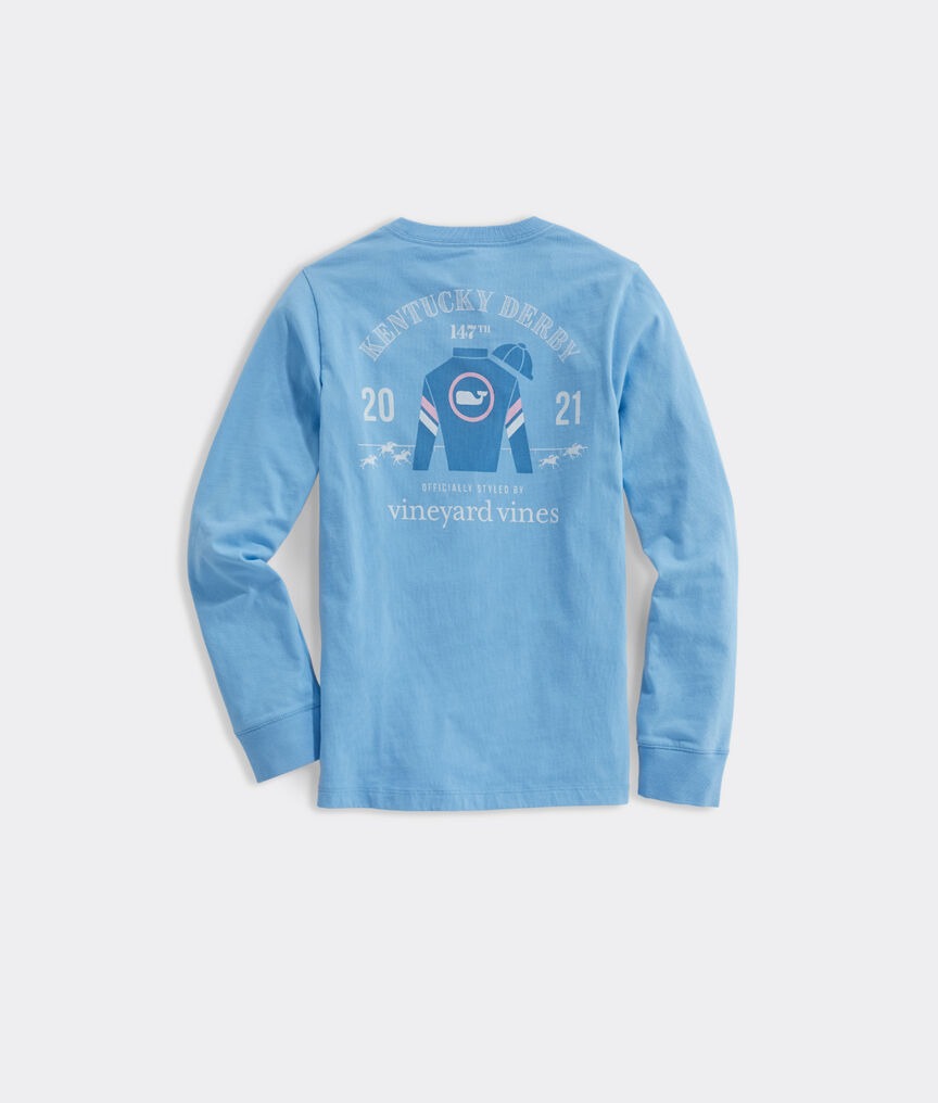 Kentucky Derby 2021 Boys Long-Sleeve Jockey Silk Pocket Tee