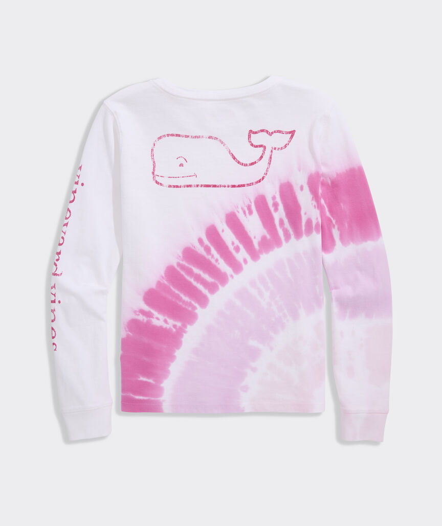 Girls' Tie-Dye Whale Long-Sleeve Pocket Tee