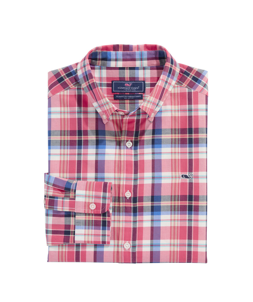 OUTLET Classic Fit Plaid Poplin Whale Shirt