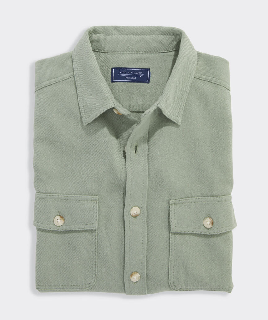 Clifton Solid Midweight Twill Utility Shirt