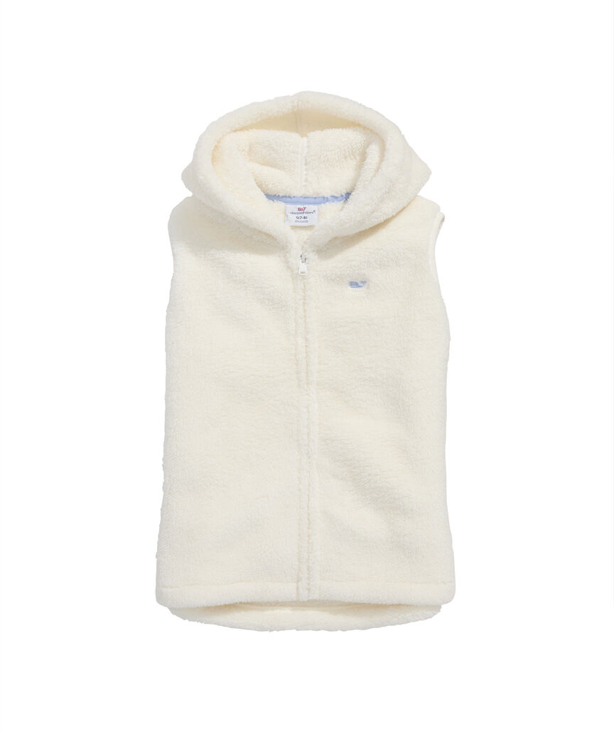 OUTLET Girls' Fuzzy Hooded Vest