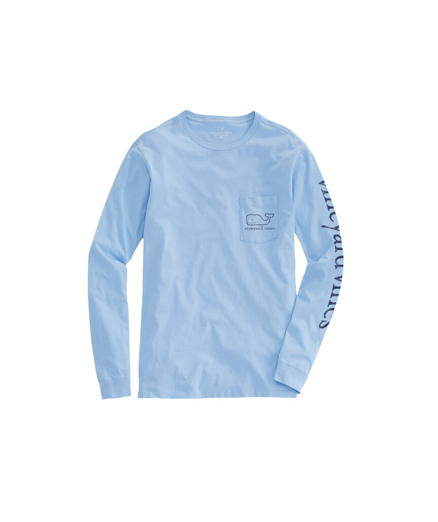 Outlet Long-Seeve Vintage Whale Graphic T-Shirt