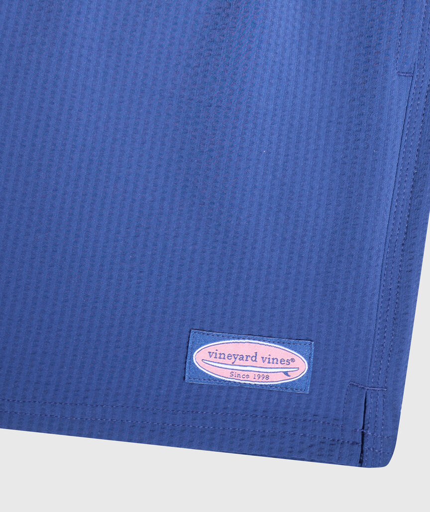 OUTLET 7 Inch Seersucker Chappy Swim Trunks