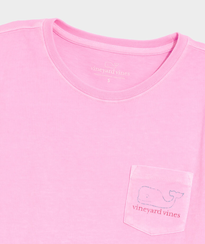 Women's Garment-Dyed Two-Toned Vintage Whale Short-Sleeve Pocket Tee