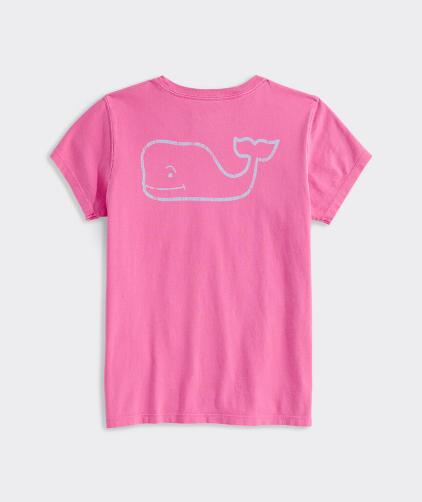 Girls’ Garment-Dyed Vintage Whale Short-Sleeve Pocket Tee