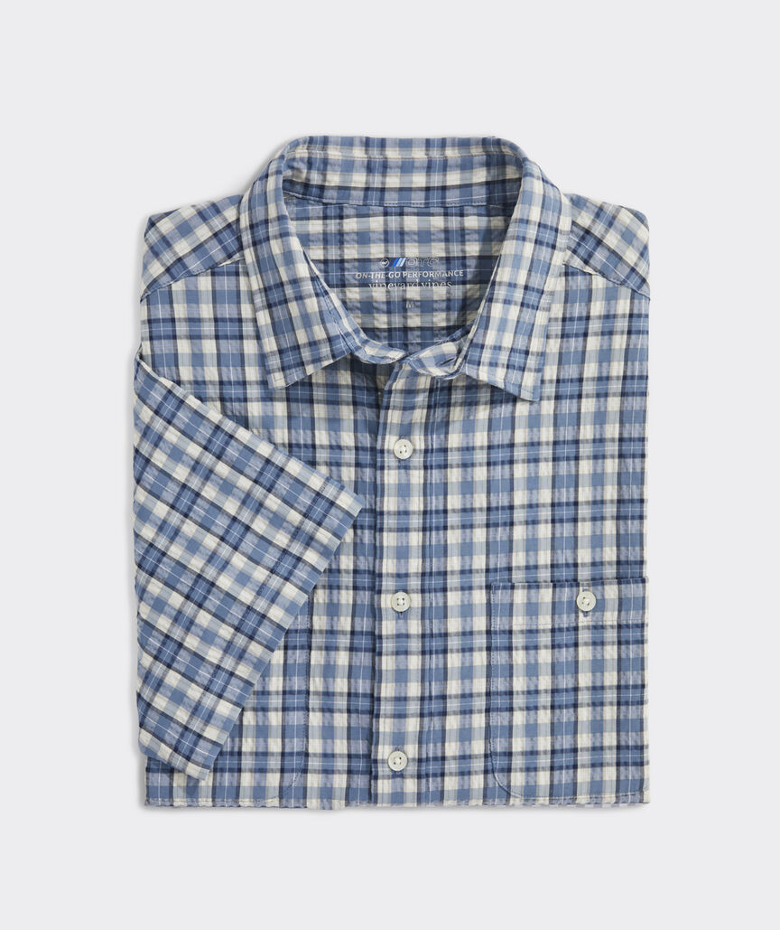 On-The-Go Short-Sleeve Seersucker Shirt