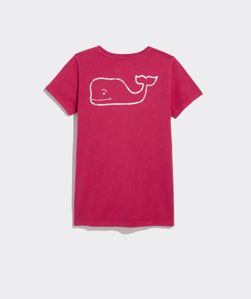 Women's Garment-Dyed Vintage Whale Short-Sleeve Pocket Tee