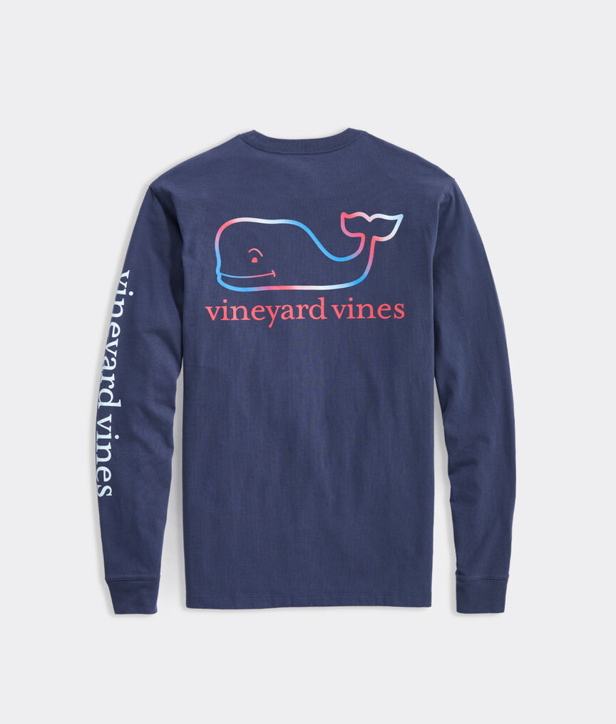 Ombre Whale Long-Sleeve Pocket Tee