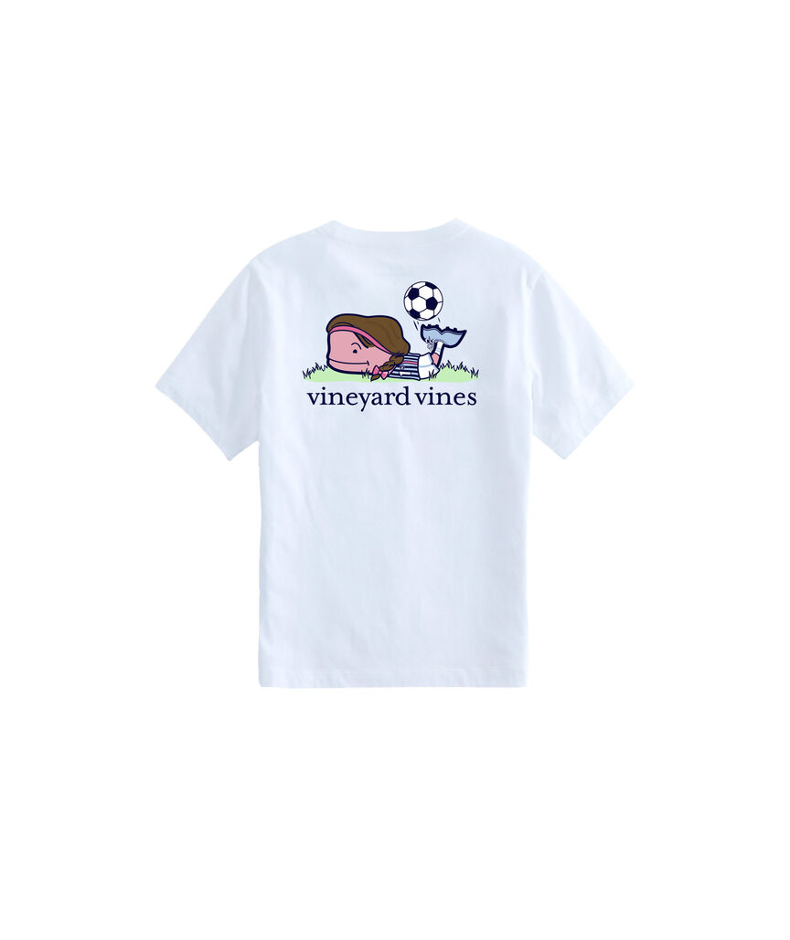 OUTLET Girls' Soccer Whale Short-Sleeve Pocket Tee