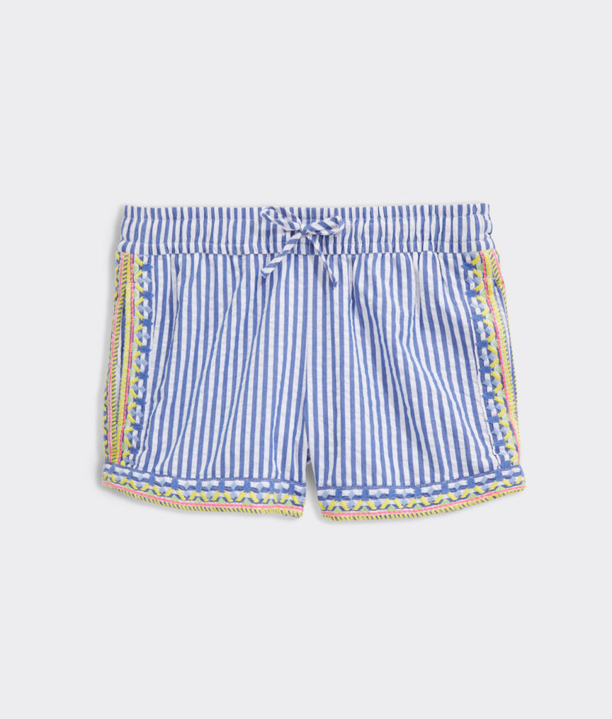 Girls' Embroidered Pull-On Shorts