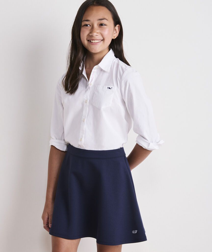 Girls' Poplin Button-Down
