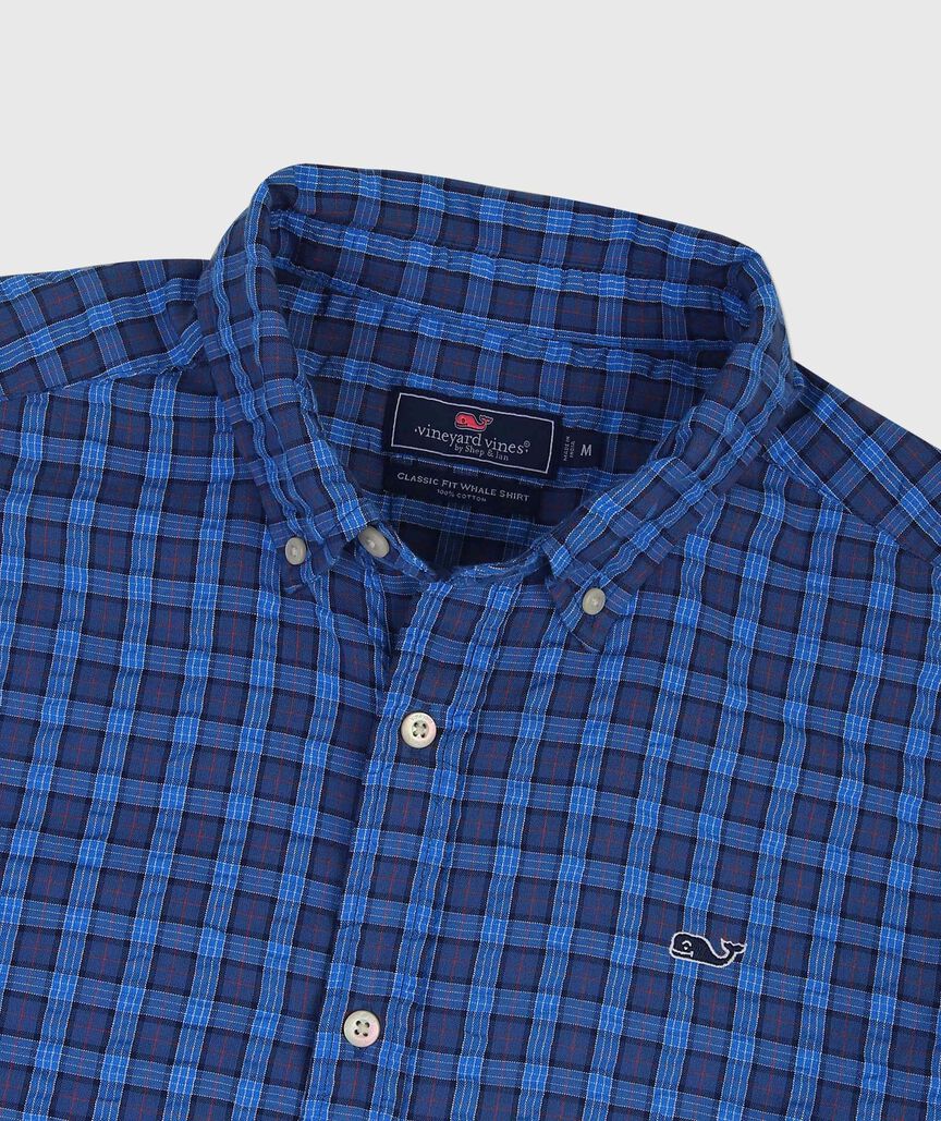 OUTLET Seersucker Plaid Short-Sleeve Shirt
