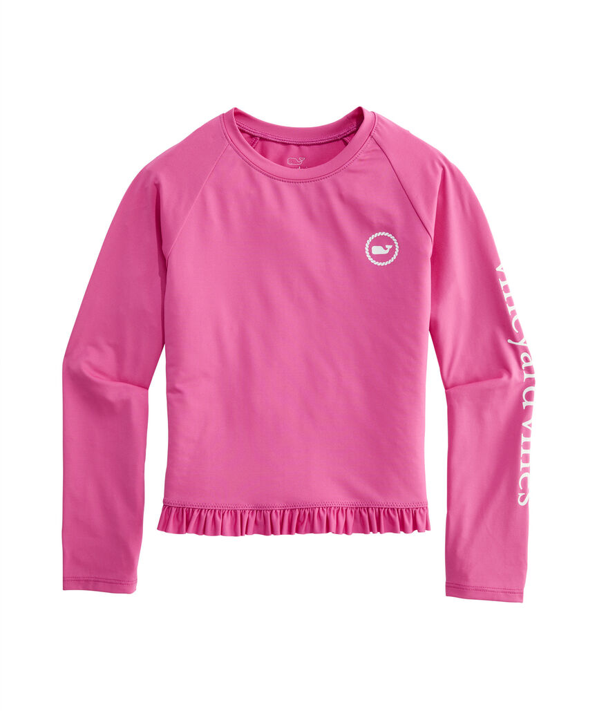 OUTLET Girls' Whale Dot Ruffle Rashguard