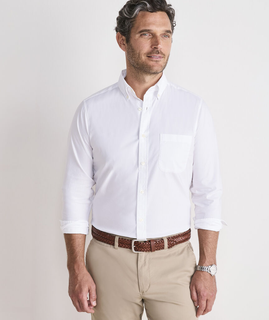 Performance Cotton Breakwater Solid Slim Fit Shirt