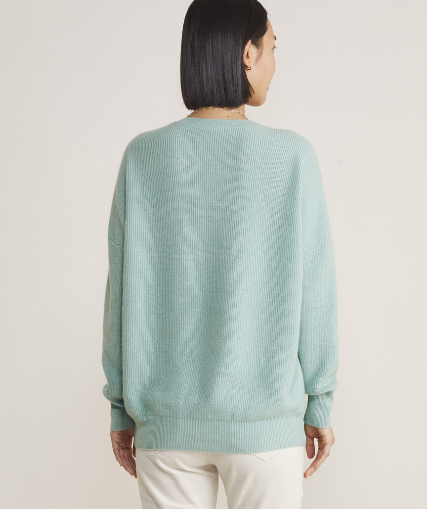 Oversized Ribbed Luxe Crewneck Sweater
