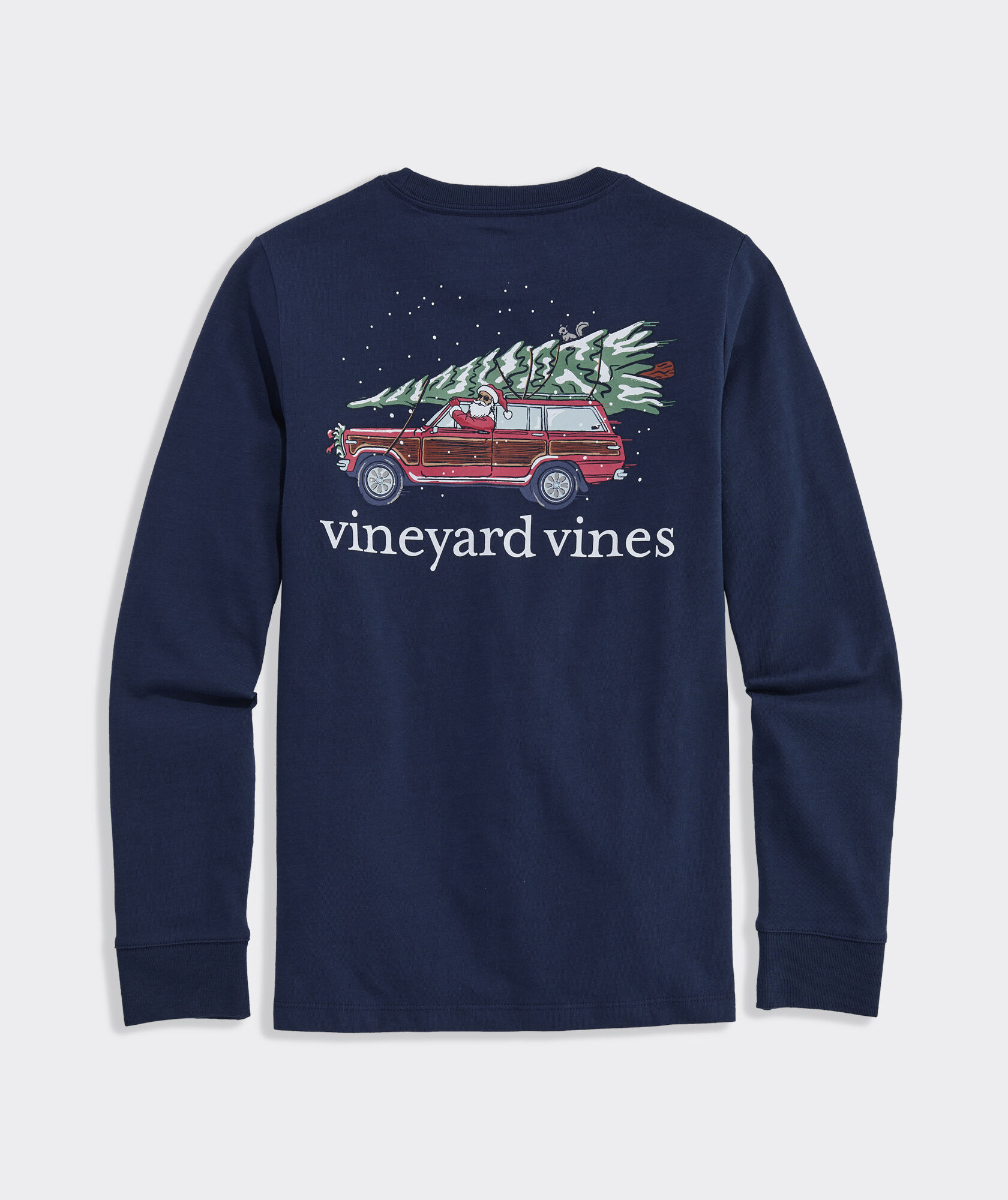 Boys' Holiday Tree Long-Sleeve Pocket Tee