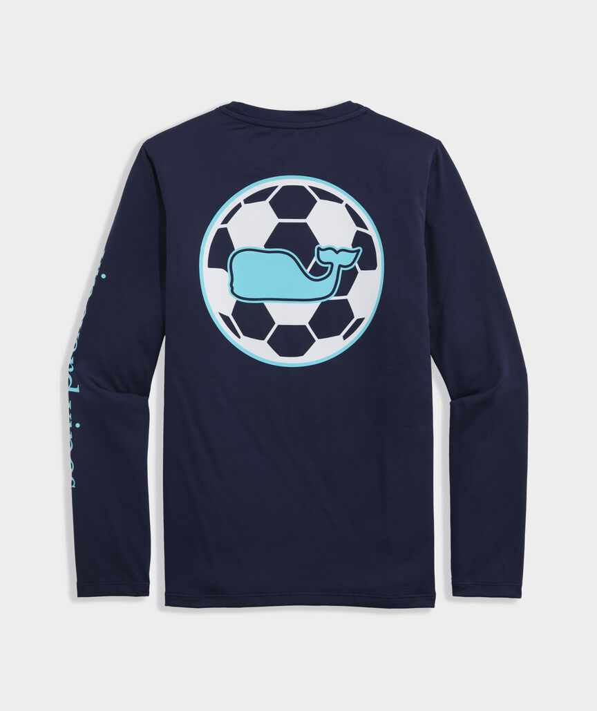 Boys' Performance Soccer Whale Dot Long-Sleeve Harbor Sun Tee