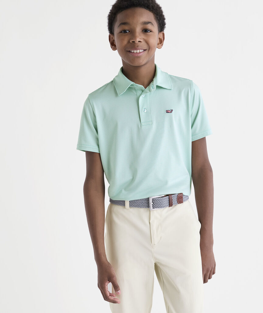 Boys' Performance Anegada Stripe Sankaty Polo