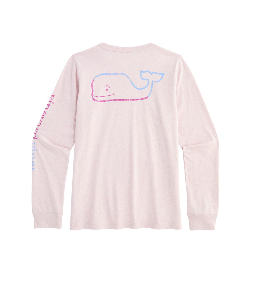 OUTLET Women's Vintage Burgee Whale Long-Sleeve Pocket Tee