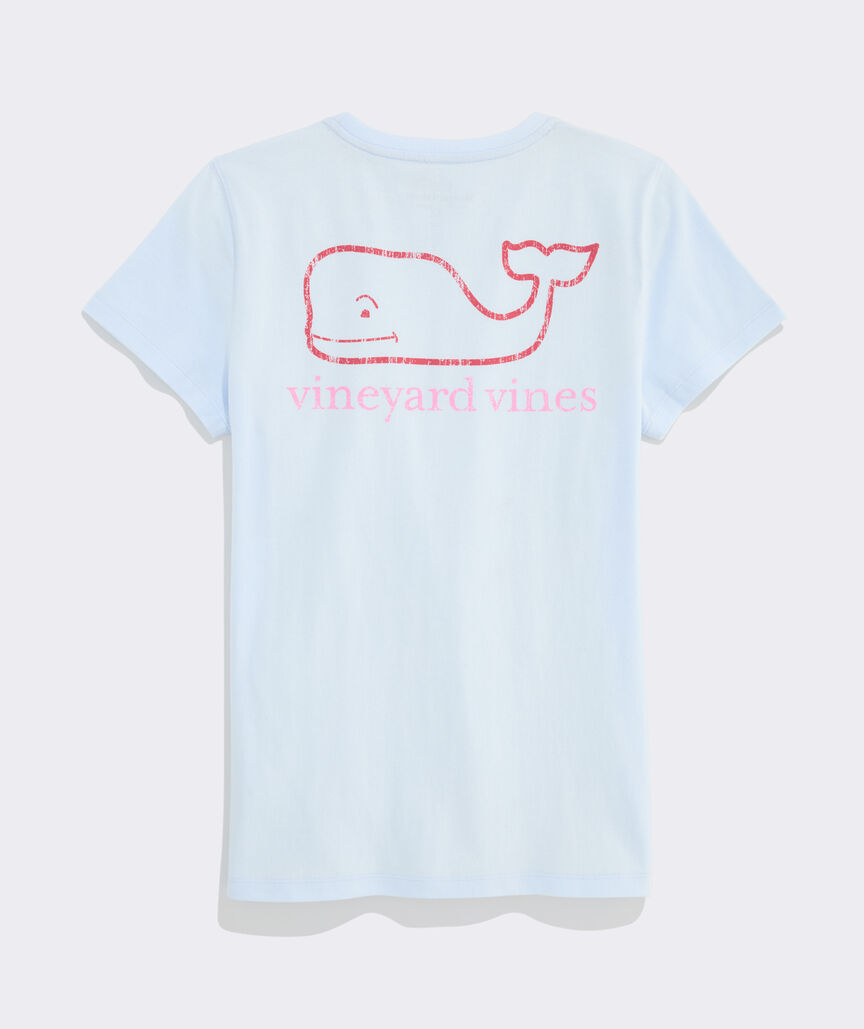 Women's Two-Toned Vintage Whale Short-Sleeve Pocket Tee