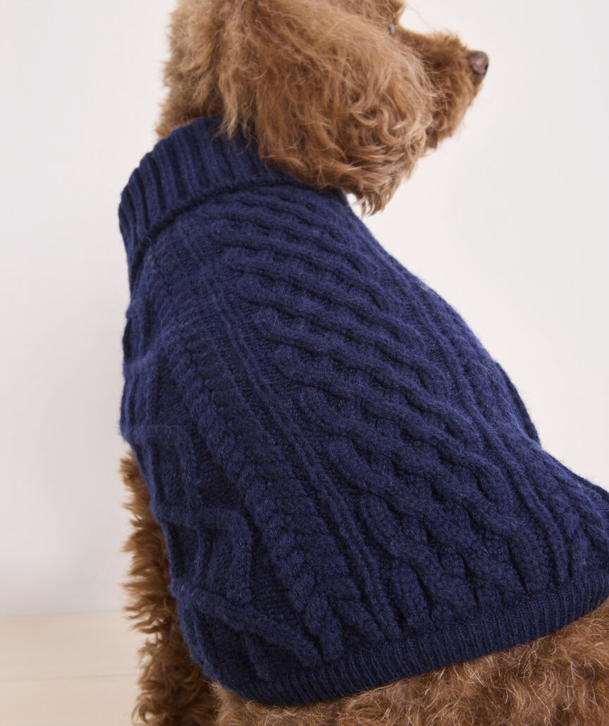 Pet Fisherman Cable Wool Sweater