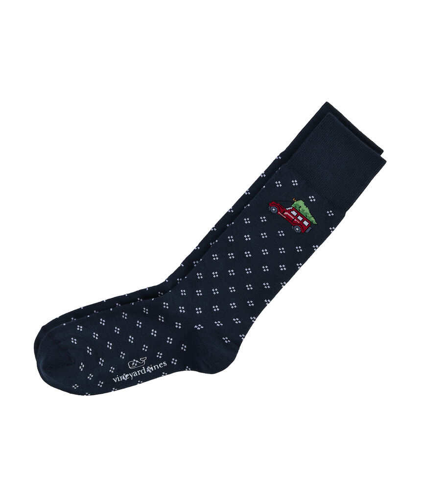 OUTLET Birdseye Woody & Tree Dress Socks