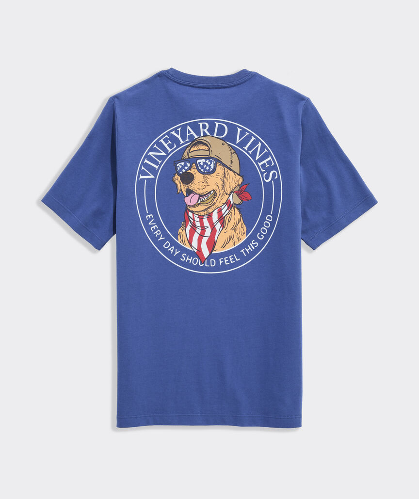 Boys' America Dog Short-Sleeve Pocket Tee