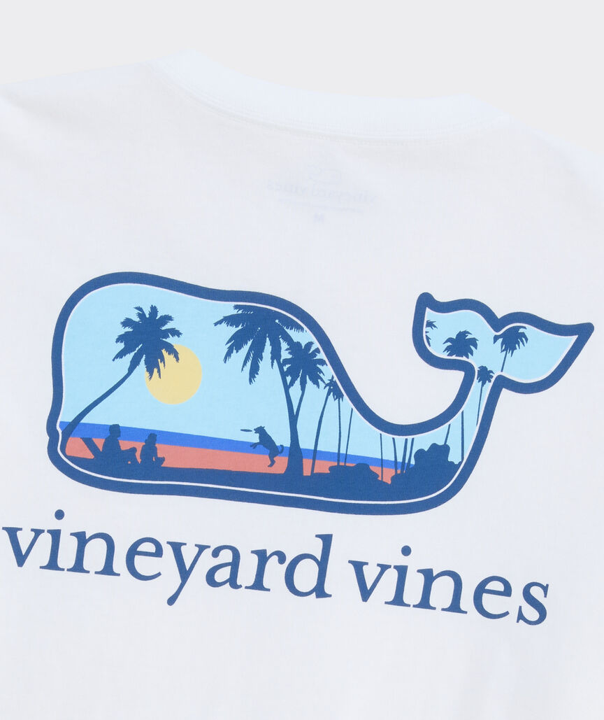 Dog Frisbee Scenic Whale Short-Sleeve Pocket Tee