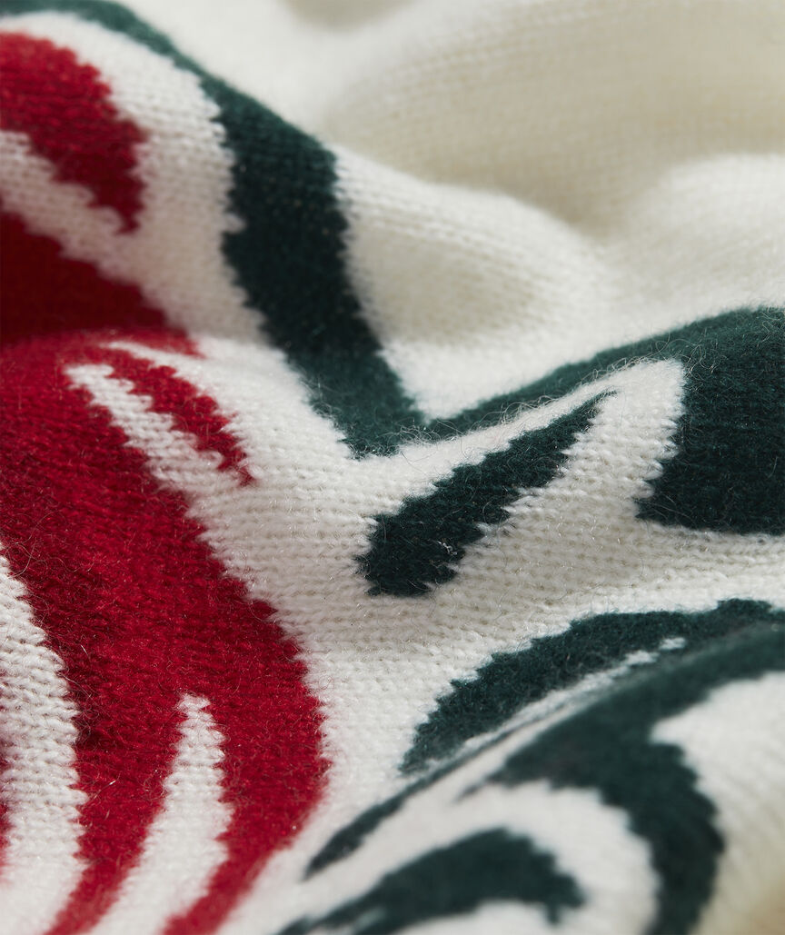 Kentucky Derby Rose Intarsia Cashmere Crewneck Sweater