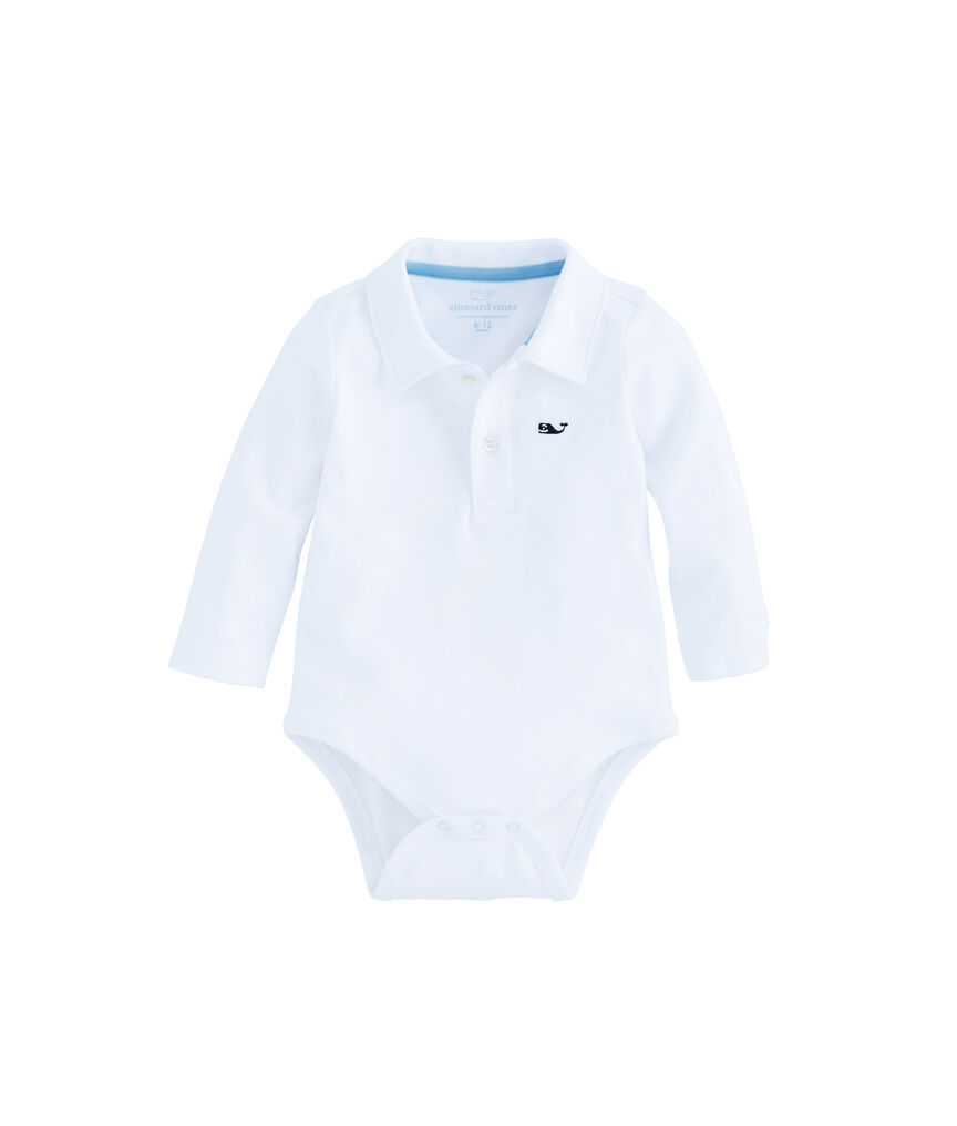 Baby Long-Sleeve Jersey Polo One-Piece