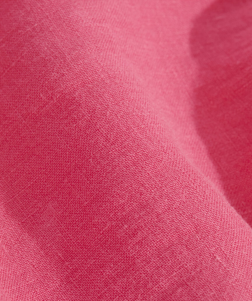 Garment-Dyed Surfside Solid Linen Short-Sleeve Shirt