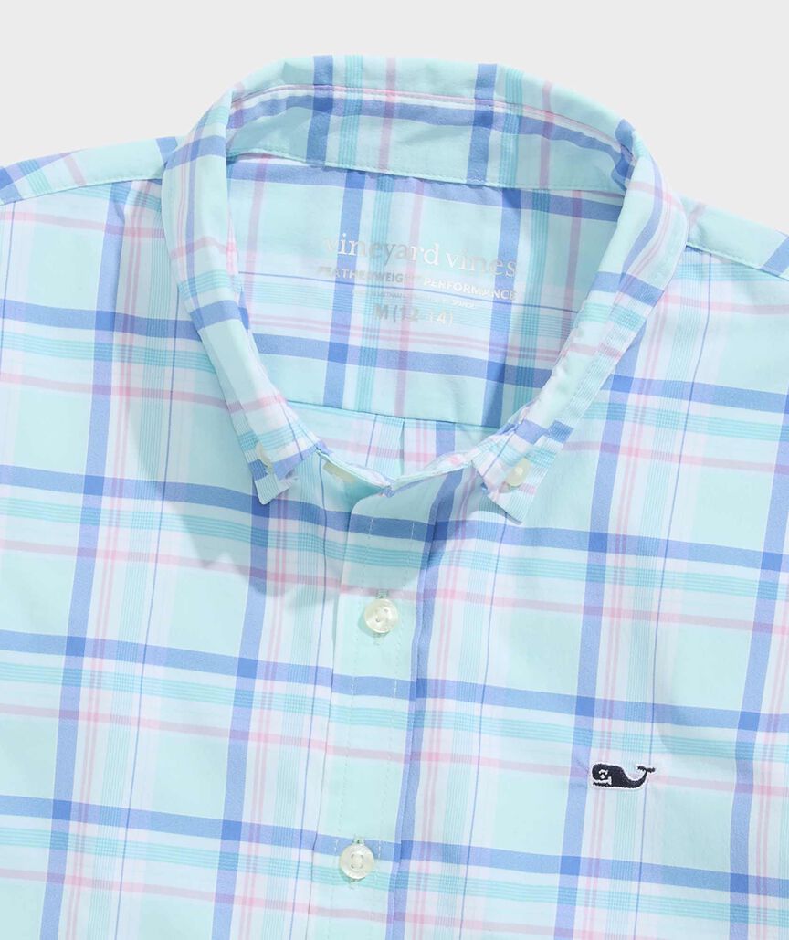Boys' Performance Coconut Key Plaid Featherweight Shirt