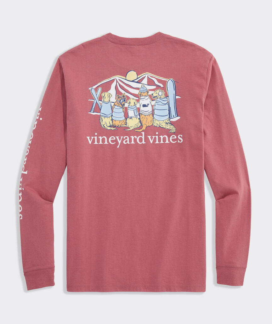 Sunset Ski Pups Long-Sleeve Pocket Tee